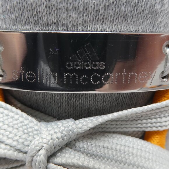 Adidas Stella McCartney Gray Orange Satin Designer Fashion Sneakers Womens 9.5 - Picture 12 of 13